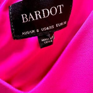 BARDOT ruffle hem mermaid dress.